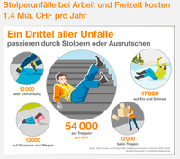 Flexo Handlauf - Suva - Übersicht Stolperunfälle